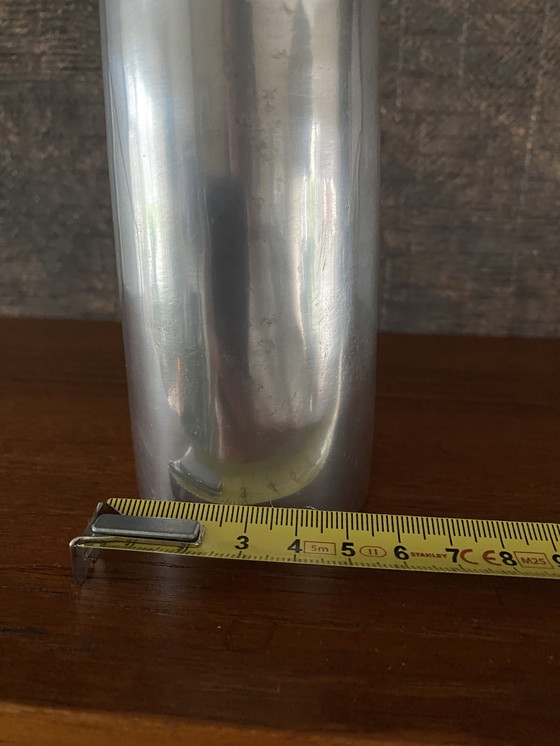 Image 1 of Vintage aluminium lange hals vaas jaren 80