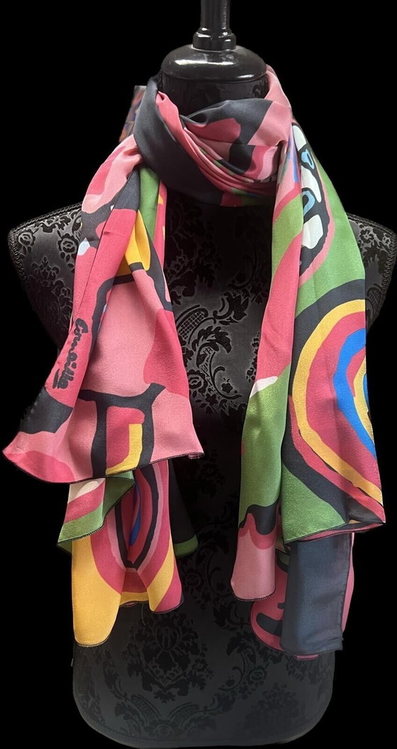 Image 1 of Guillaume Corneille Bain De Soleil Grand Carré De Soie Soieries Brochier 140x140 CM