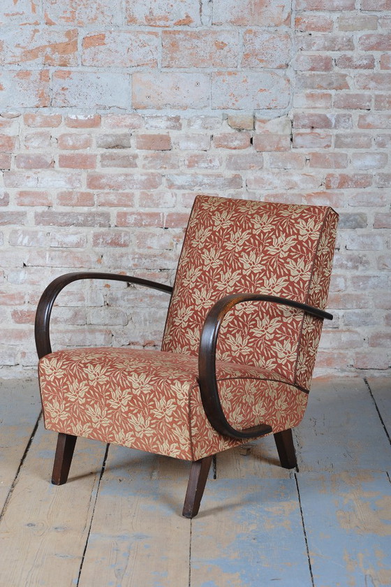 Originele art-deco fauteuil, van J. Halabala voor UP Zavody, beukenhout, Tsjechië, jaren 1930. – UP Závody (photo 12 of 12)