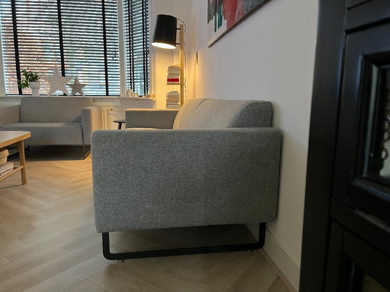 Image 1 of Artifort Mare Bank, 1,5 zits stoel en hocker - Grijze Wol