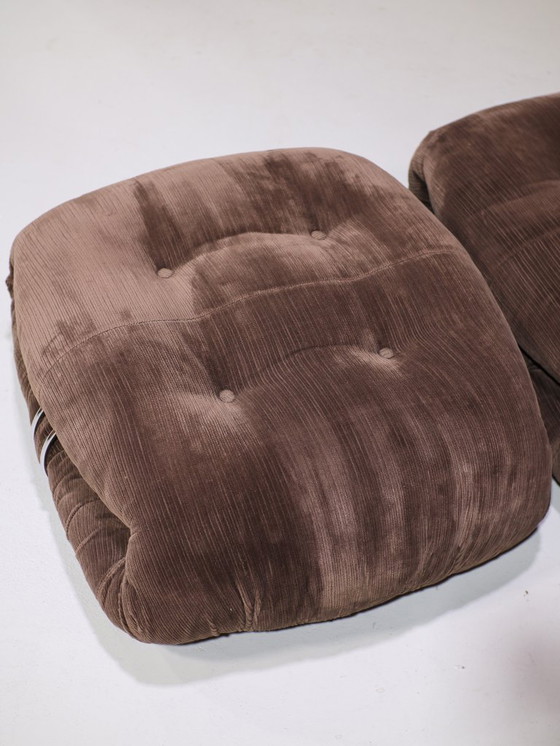 Image 1 of Sillón y hocker Soriana Cassina marrón Italia años 70