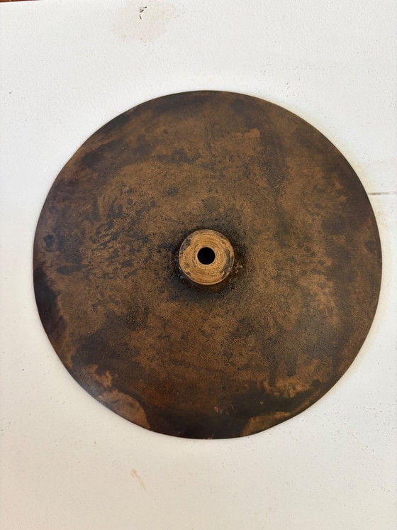 Image 1 of Portacandele brutalista in bronzo – Design scultoreo traforato, anni '50/'60