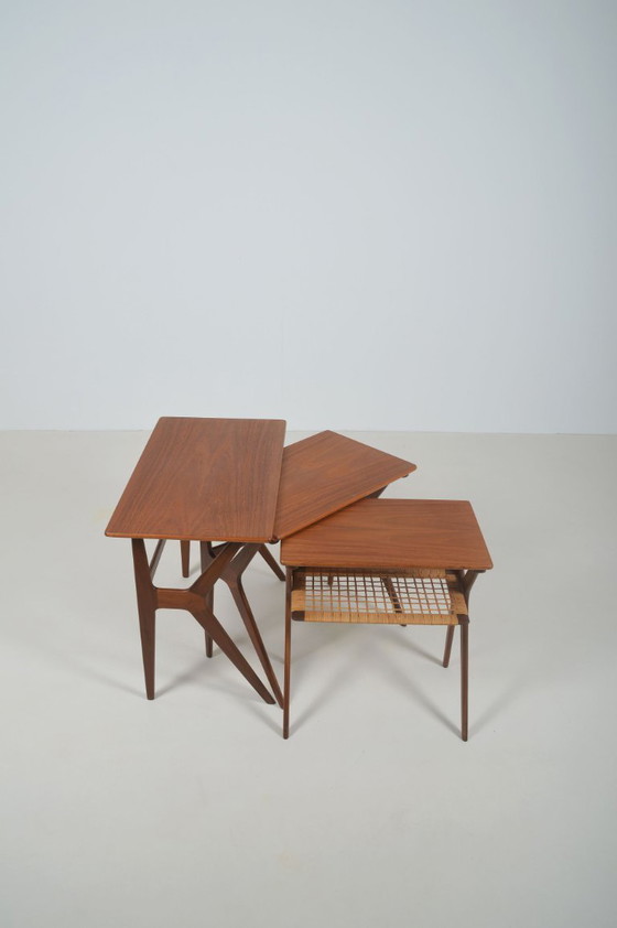 Image 1 of Deense nesttafels ontworpen door Johannes Andersen voor Silkeborg, jaren '60