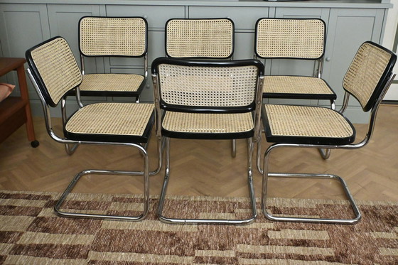 Image 1 of Juego de 6 piezas italianas B32 “Cesca” modelo Marcel Breuer B32