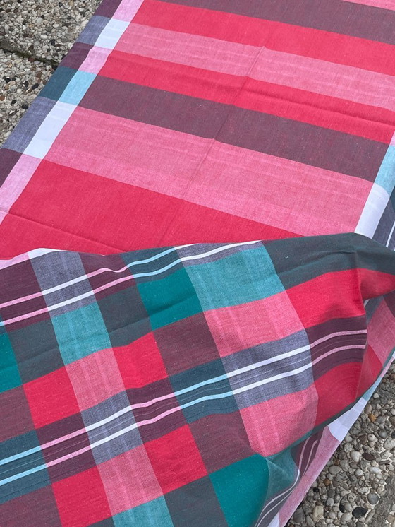 Image 1 of Red vintage tablecloth