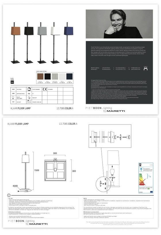 KLAAR Lampe von Maretti Lighting schwarz – Piet Boon by Maretti Lighting, Stehleuchten, Metall, Stoff (photo 2 of 9)