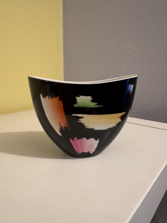 Heinrich Selb Bavaria Mid-Century Porcelain Bowl, 1950s/60s, Black (photo 3 of 6)