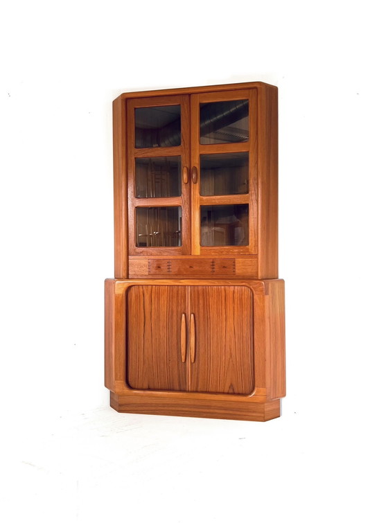 Image 1 of Vitrine d'angle vintage en teck, Dyrlund '70s