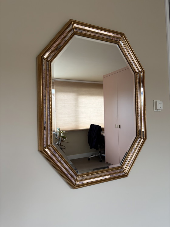 Magnifique miroir vintage Deknudt – Octogonal – Style Hollywood Regency (92 x 72 cm) – Glass (photo 2 of 13)