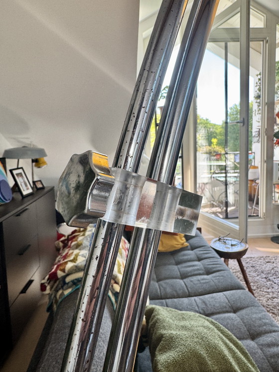 Image 1 of Vintage German Arc Floor Lamp with Telescopic Structure – Space Age 70s Mid-Century Modern UFO Light – Guzzini Era