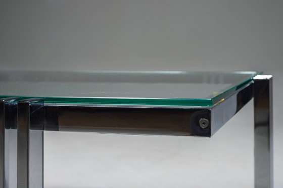 Image 1 of Vintage salontafel in chroom en glas, jaren 1960