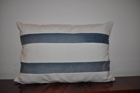 Vintage Striped Cushions, Set of 2 – Pillows, Cotton, Rustic (photo 4 of 6)