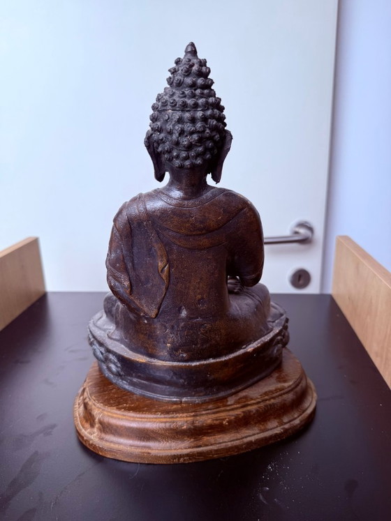 Shakyamuni Buddha Statue – Sculpture, Bronze, Wood (photo 4 of 8)