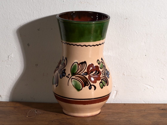 Pair of Vintage Glazed Ceramic Vases, Central Europe, circa 1950 #2, Red (photo 7 of 11)