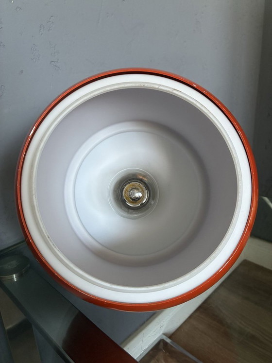 Rolf Krüger for Staff Leuchten tafellamp, jaren 60, Tafellampen, Kunststof, Oranje, Mid Century Modern (foto 5 van 5)