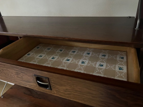 Image 1 of Parete attrezzata vintage anni '60 - design di metà secolo - modulare - effetto teak