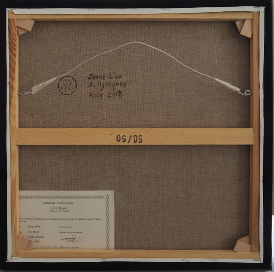 Image 1 of Junger Löwe, Öl auf Leinwand von Sylvie AJACQUES