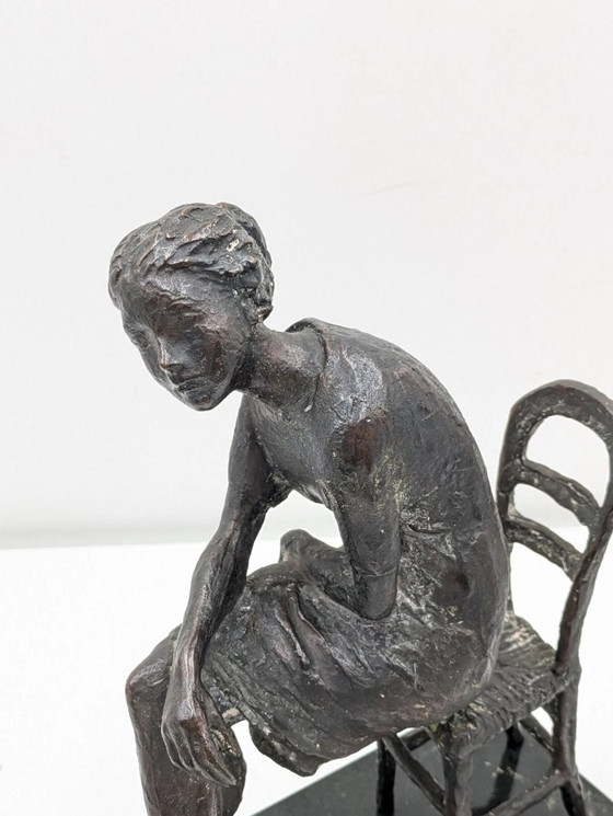 Image 1 of Eros Pellini (1909-1993) - Scultura, Donna sedua - 34 cm - Bronzo