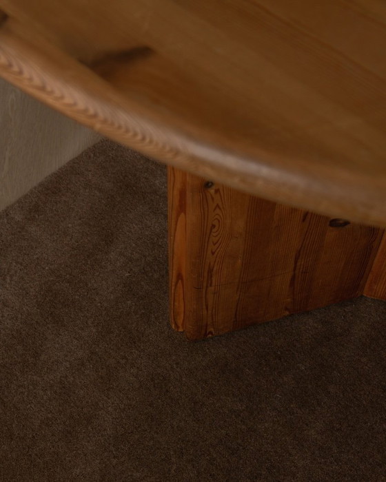 Image 1 of Vintage Danish Pine Round Extendable Dining Table Modul Møbler, Vinderup A/S 1980s