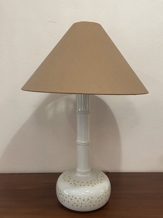 Image 1 of Tafellamp / Schemerlamp, Royal Copenhagen, Aardewerk In Faux Bamboe Stijl, 1960'S Denemarken