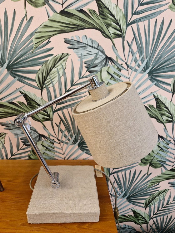 Image 1 of Vintage desk lamp chrome / beige 70s