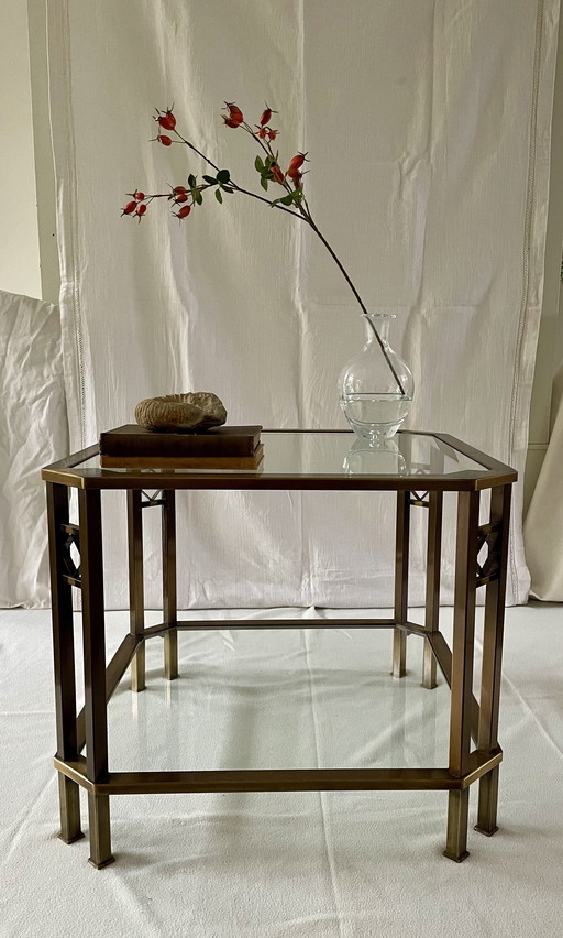 Table d'appoint vintage Belgo Chrom - Sélection Dewulf (années 70-80), style Hollywood Regency