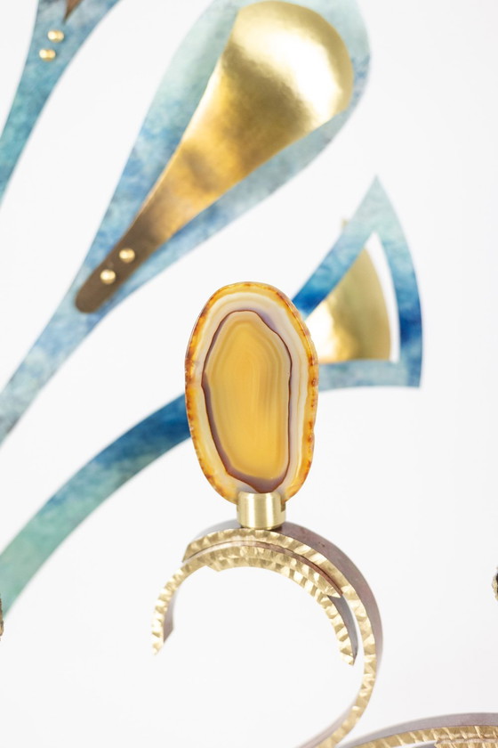 Image 1 of Lampe-Sculpture With Agates - Work by Artisan d'Art