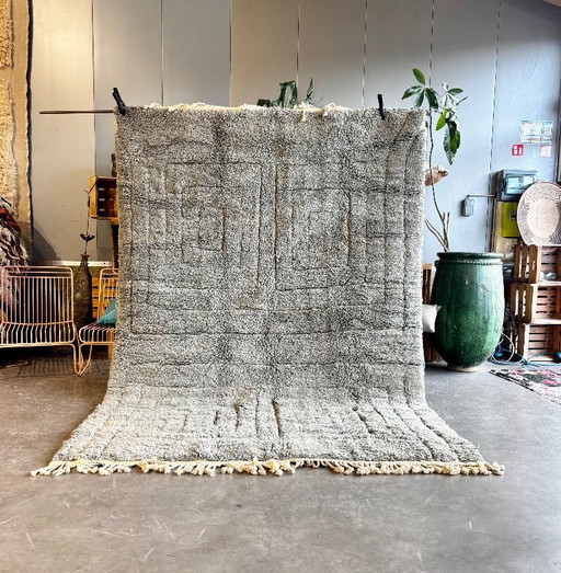 Luxe Marokkaans Mrirt wollen tapijt 200x300 cm – Handgeweven hoogpolig Berber tapijt