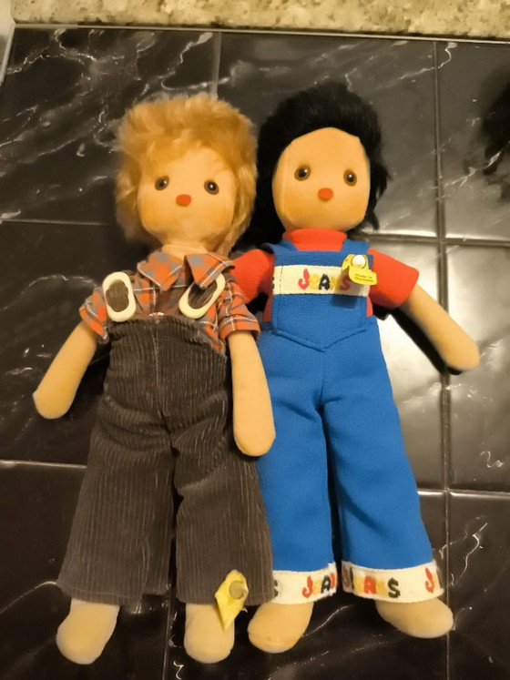 Image 1 of 2 Steiff vintage dolls: Marc (7872/28) and Oliver (7876/28) 1979-1983, with brand button