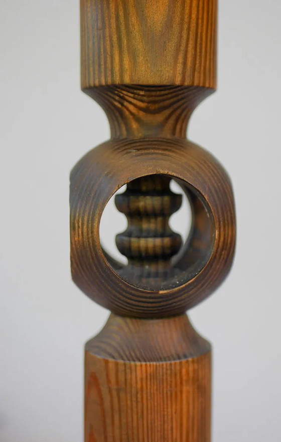 Image 1 of Large pine table lamp by Uno & Östen Kristiansson for Luxus, Sweden