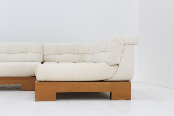 Image 1 of Vintage Roche Bobois Mah Jong sofa beige linen Hans Hopfer
