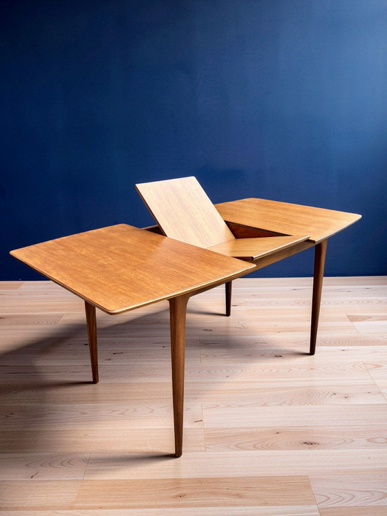 AH McIntosh Extending Dining Table T1 Mid Century in Teak and Afromosia – Wool (photo 3 of 11)