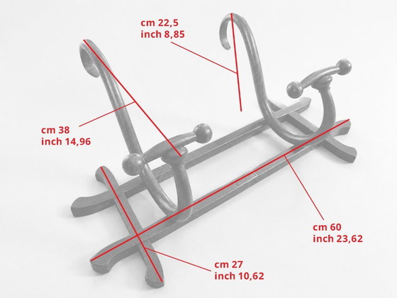 Image 1 of Appendiabiti da parete Thonet Vienna originale primi ’900, legno curvato Art Nouveau, targhetta distributore Torino