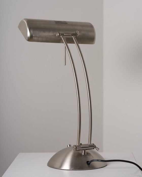 Vintage Design Bureaulamp – A.h.g. Wachsmuth & Krogmann – Tafellampen, rvs (photo 4 of 9)