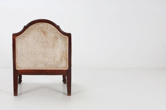 Image 1 of Ensemble de fauteuils Empire en bois d'acajou massif et peau de mouton, France 1820s