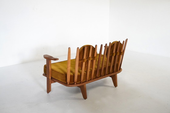 Image 1 of Divano a due posti in quercia di Guillerme et Chambron per Votre Maison, Francia anni &#39;50