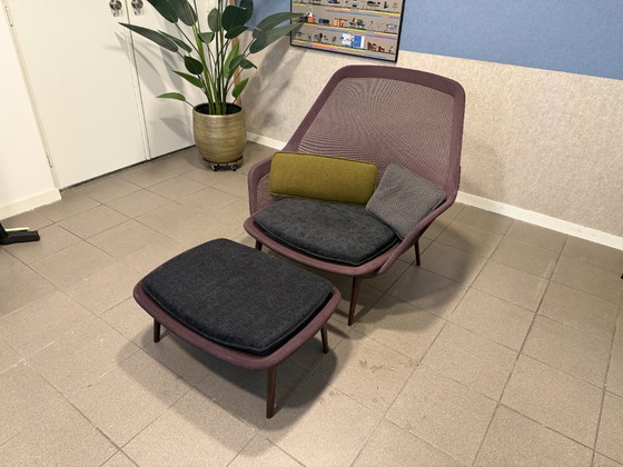Vitra | Bouroullec | Slow Chair + Ottoman | Viola | 1 pezzo – Sedie e poltrone, Metallo, Tessile (photo 3 of 9)