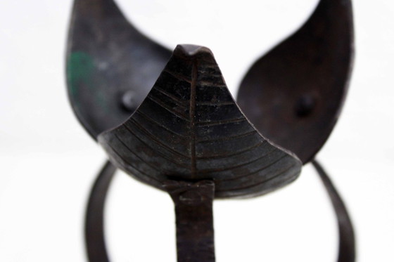 Image 1 of IJzeren kandelaar in natuurlijke stijl uit de jaren 1950