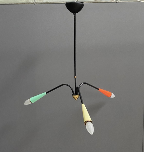 Image 1 of Colorful Spider ceiling lamp  1960s