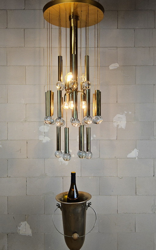 Vintage Itilian design chandelier gaetano sciolari (1970) Italian design murano chandelier