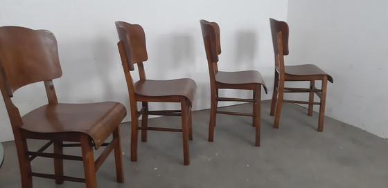 Image 1 of Art Deco Cafe chairs 1920s set of 4