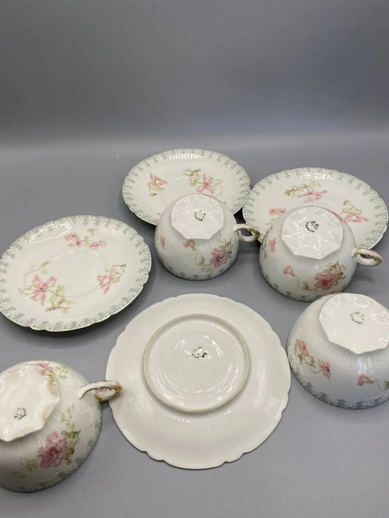 4 Tassen und Untertassen aus Porzellan – Jean Pouyat – Limoges – Belle Époque – Dekorative Objekte, Porcelain (photo 4 of 4)