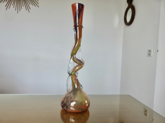 Large vase, soliflore, in blown Murano glass, 1960s-70s (photo 7 of 9)