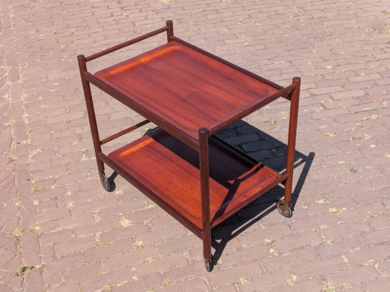 Vintage Deense serveerwagen/barkar van teakhout – Wood (photo 5 of 10)