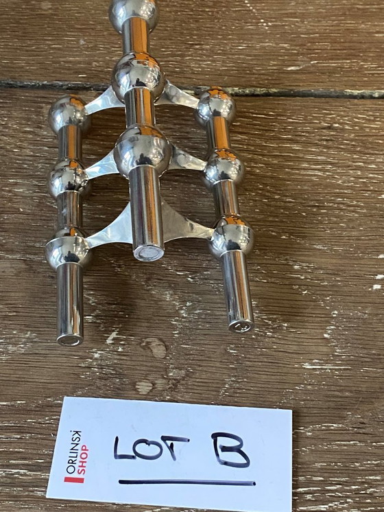 Image 1 of Lotto B, set di 3 candelieri modulari, NAGEL 1970