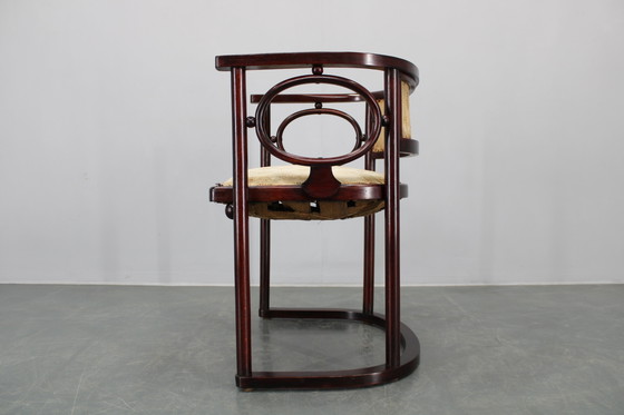 Image 1 of Josef Hoffmann Variatie van Art Nouveau "Fledermaus" Fauteuil door Fischel