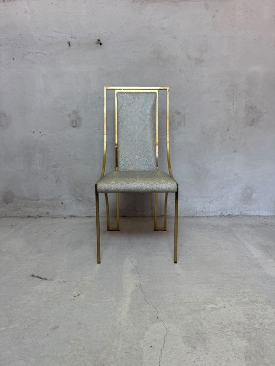 Beautiful Set of 6 Vintage Hollywood Regency Dining chairs – Belgochrom – Textile (photo 3 of 14)