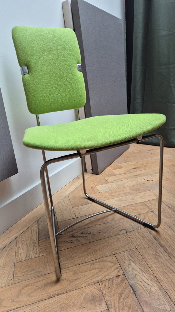 Set of 6 Gispen S02 Dining chairs - Designed by Peter Ghyczy – rvs (photo 7 of 8)
