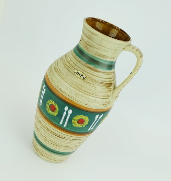 Image 1 of Jasba Vase aus der Mitte des 20. Jahrhunderts, abstraktes Muster und Streifen, Modell 233/30 (1950er Jahre)