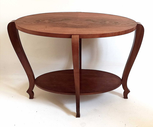 Oval Art Deco pedestal table 80 cm wide